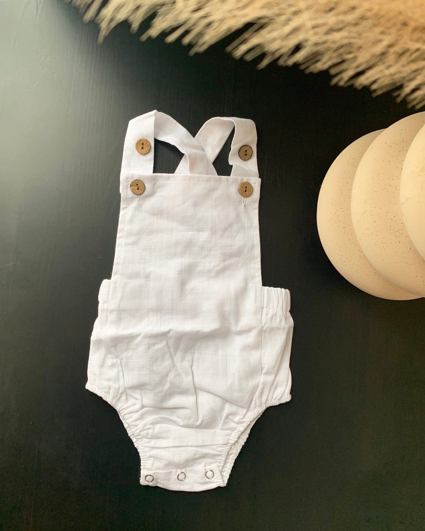 White Newborn Baby Short Romper