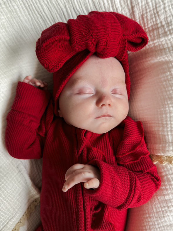 Crimson Christmas Frill Romper