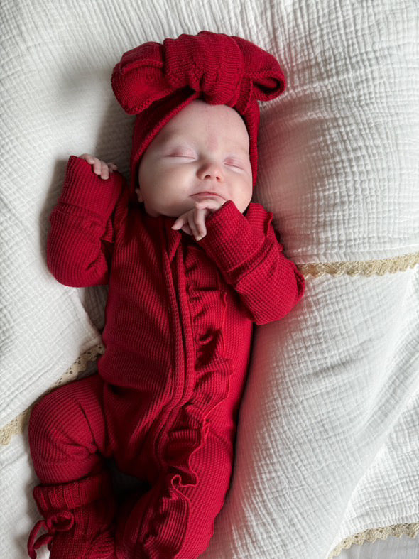 Crimson Christmas Frill Romper